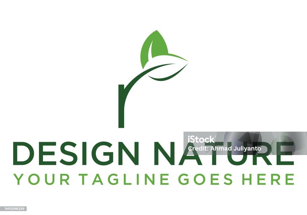 R Leaf Logo Design Vector Sign Template Stock Illustration - Download