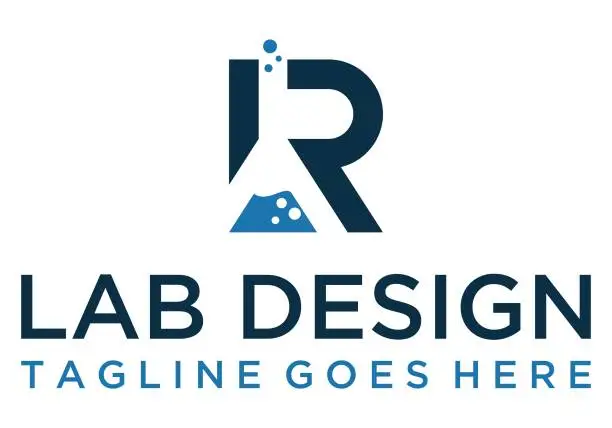 Vector illustration of Letter R lab logo design