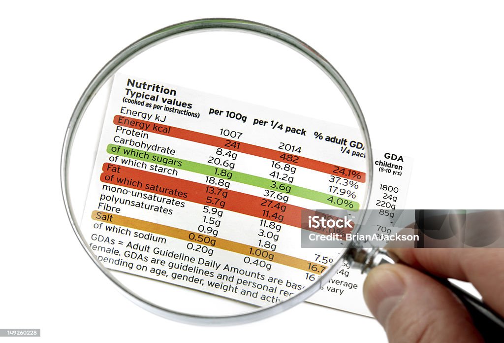 Etiqueta de nutrición - Foto de stock de Etiqueta de nutrición libre de derechos