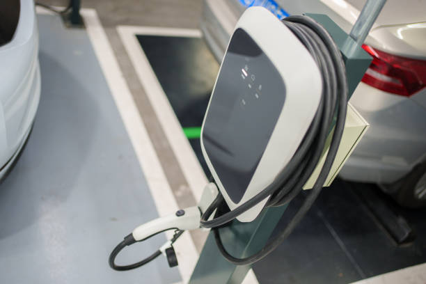 istock Smart electric vehicle charging pile 1492604104
