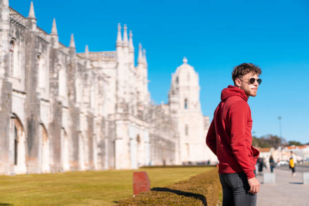 istock Rear view of tourist at Jeronimos Monastery 1492607922