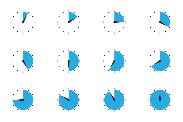 Vector illustration of Timer watch icon set simple design