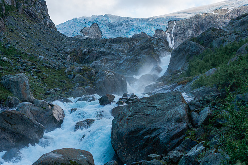 Scenic view of Jostedalsbreen glacier in Norway