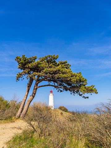 The lighthouse Dornbusch on the island Hiddensee, Germany.