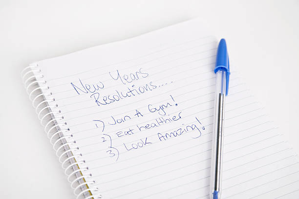 New Year's Resolution to lose weight stock photo