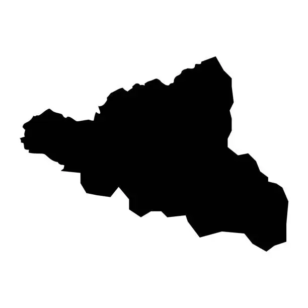 Vector illustration of Peja district map, districts of Kosovo. Vector illustration.