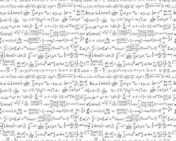 Seamless pattern mathematical and algebraic formulas Seamless pattern mathematical and algebraic formulas and equations. Isolated on white background. Vector illustration. integral stock illustrations