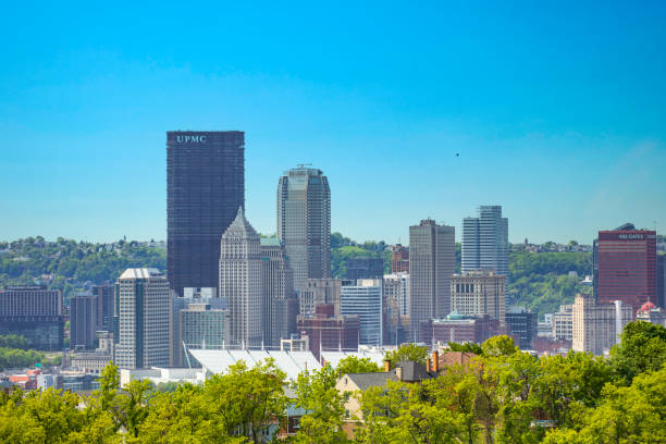 A view of downtown Pittsburgh from the North Side of the city.