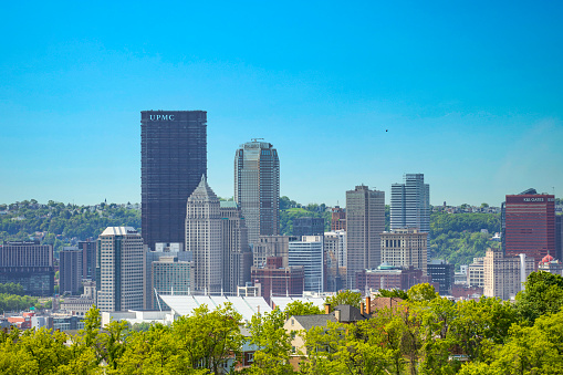 A view of downtown Pittsburgh from the North Side of the city.