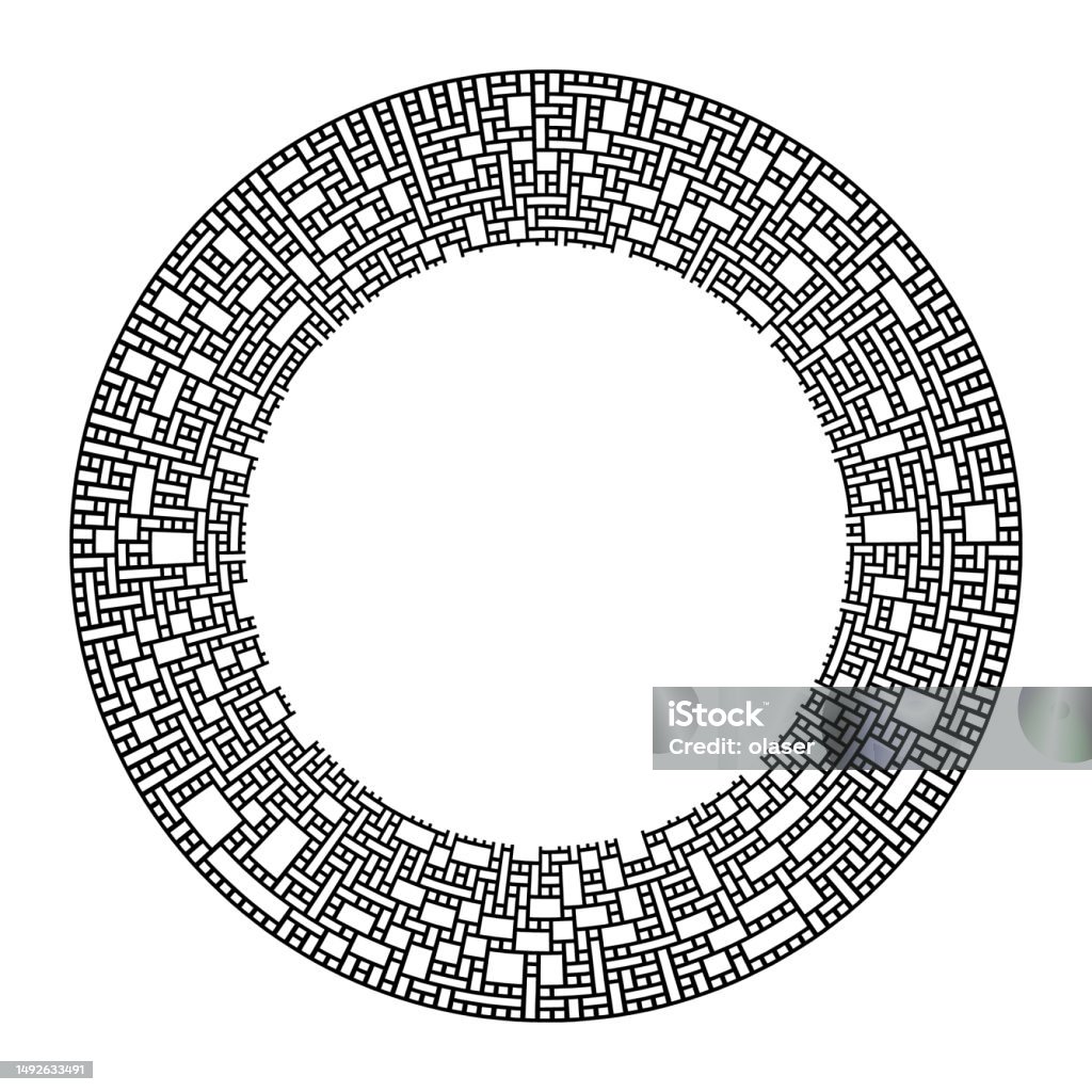 Circular Rectangular Pattern Around Copy Space Stock Illustration ...