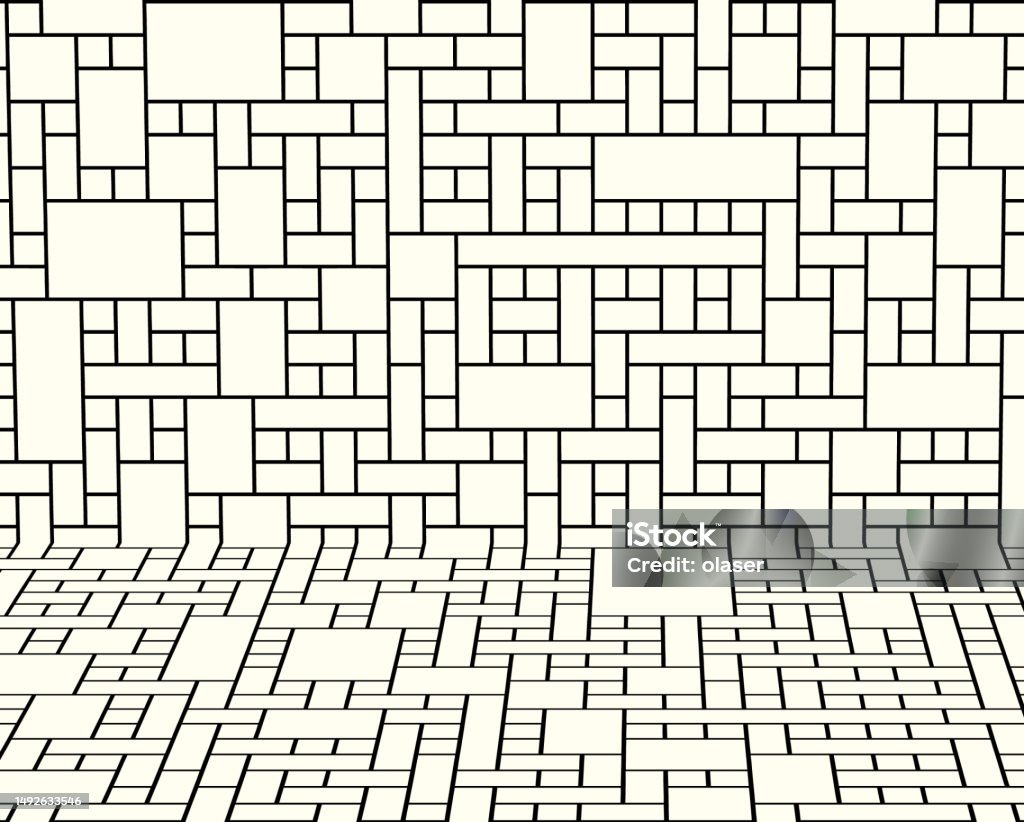 Rectangles Inside Rectangles Pattern Rectangles Pattern On Floor And Wall Stock Illustration - Download ...