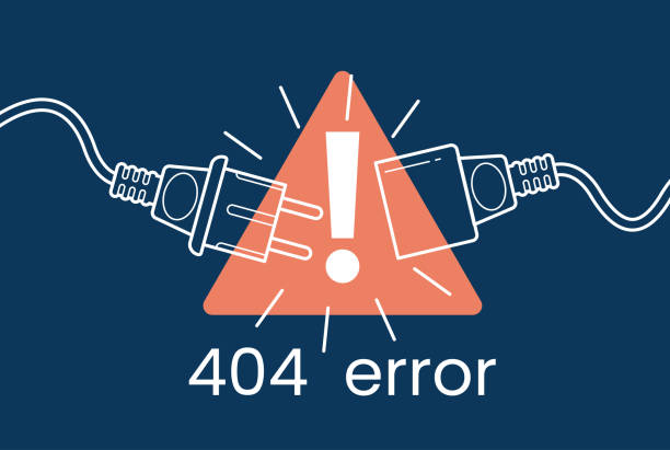 404 error. Disconnecting the electrical plug and socket. Connection lost. Outline flat web banner design. vector art illustration