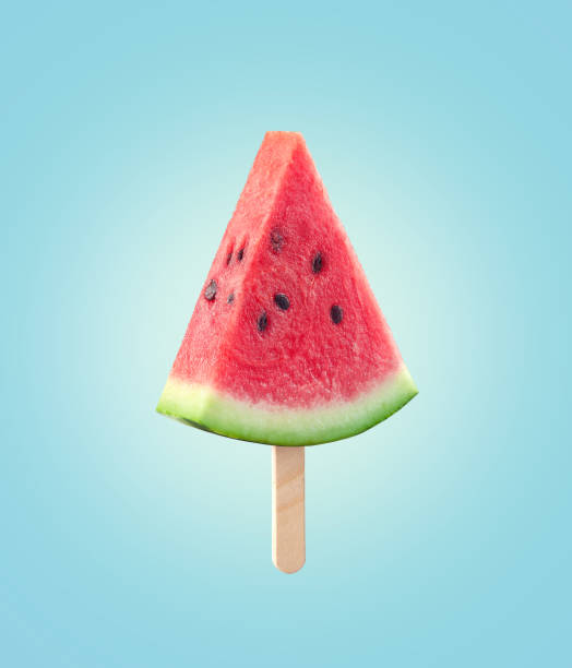 istock Fresh juicy watermelon slice on stick 1492637137