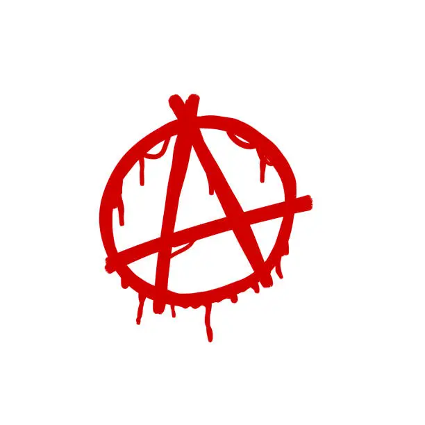 Vector illustration of Anarchy. Letter A in the circle.