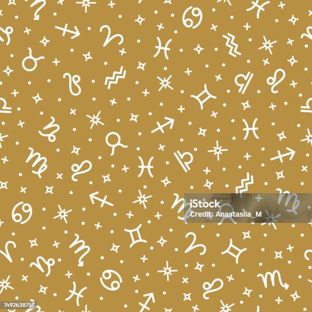 Repeating Pattern Signs Zodiac Signs Horoscope Symbols Seamless Pattern Repeating Print Stock ...