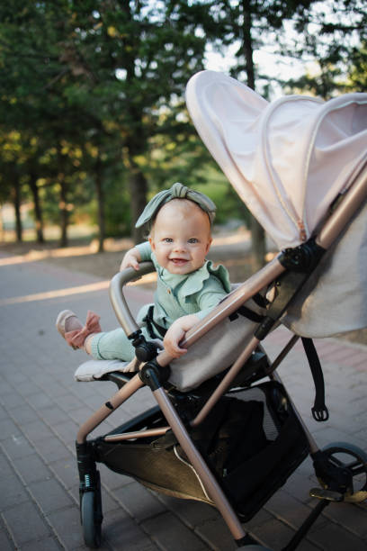 istock Baby in stroller on a walk in autumn park 1492639588