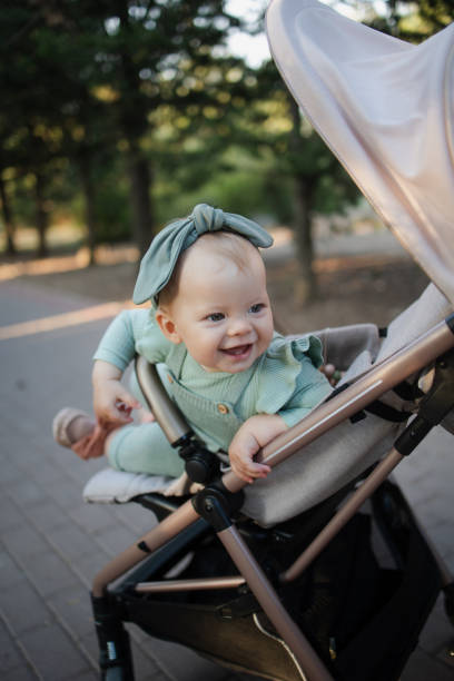 istock Baby in stroller on a walk in autumn park 1492639620