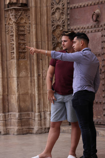 istock Gay couple touring old town 1492641274