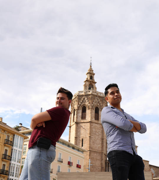 istock Gay couple touring old town 1492641434