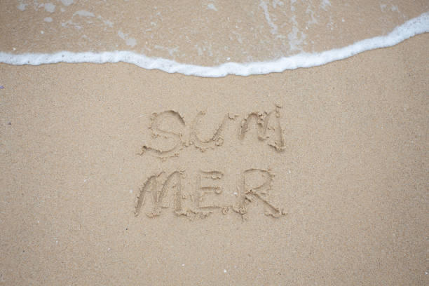 summer and soft wave of blue ocean on sandy beach. Background.