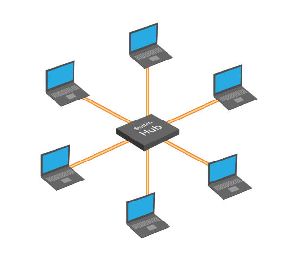 начальная топология — это тип топологии сети - computer network topology stock illustrations