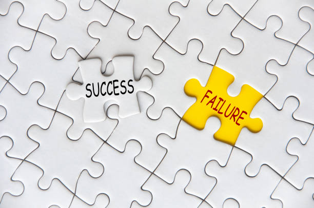 istock Success and Failure text on missing jigsaw puzzle. Success and failure concept 1492644846