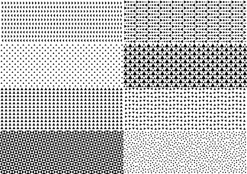 Set Of 8 Triangular Seamless Patterns Monochrome Geometric Background ...