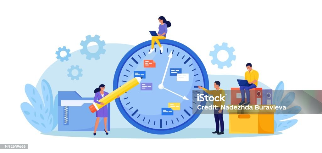 Time Management In Workplace Effective Time Management Business Organization Efficiency Schedule Job ...
