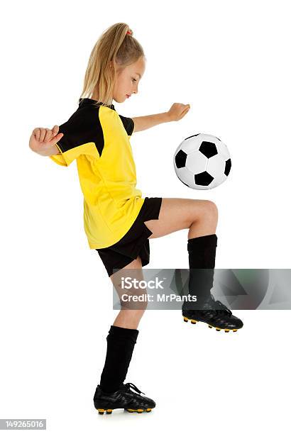 Hübsche Kleine Fußball Mädchen Stockfoto und mehr Bilder von Fußball - Fußball, Mädchen, Kind