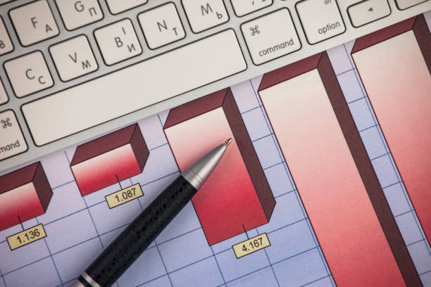 Office items for working with documents in the composition on the table.