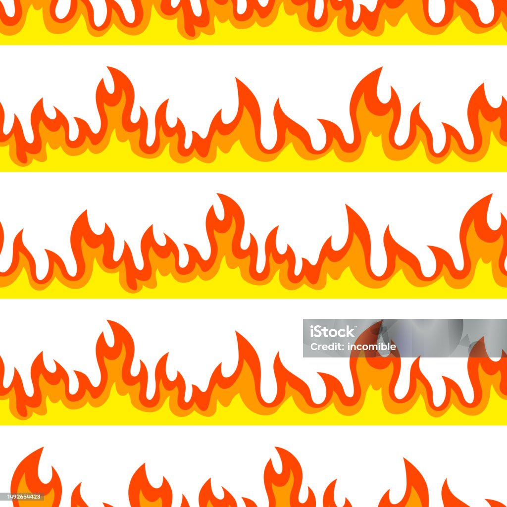 Pattern For Fire Seamless Pattern Of Fire Decorative Element For Design Stock ...