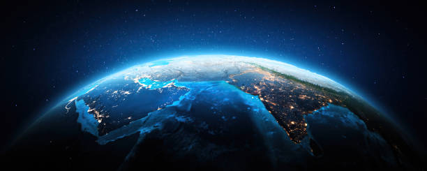 istock Middle East, Saudi Arabia, India city lights 1492655240