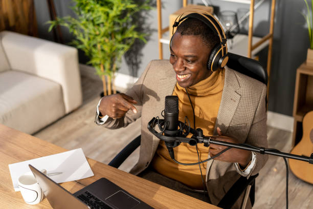 istock High angle view of a radio presenter airing his show from a modern studio 1492656200