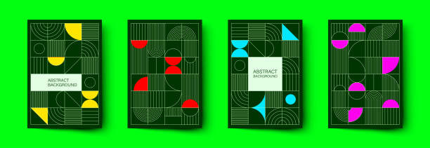 istock Set of minimalistic geometric posters. Modern abstract geometric patterns in Scandinavian style. Trendy covers design. 1492656315