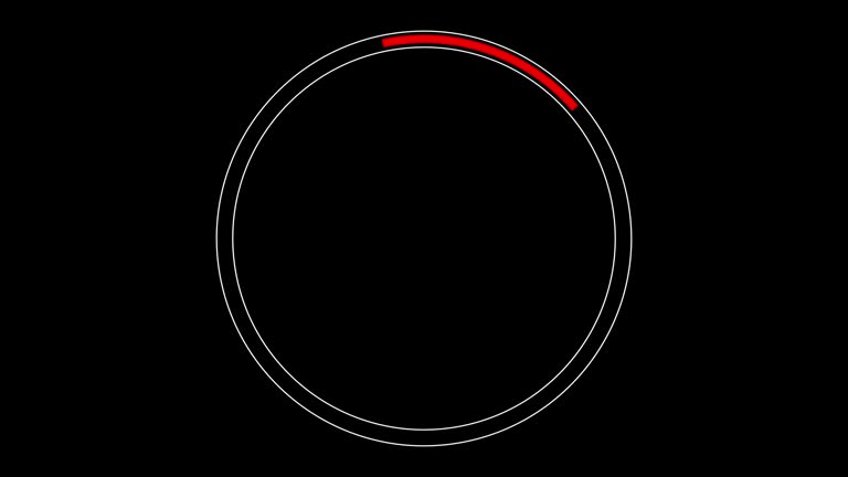 Circles loading icon loop out animation on dark background. 60 fps 3D animation