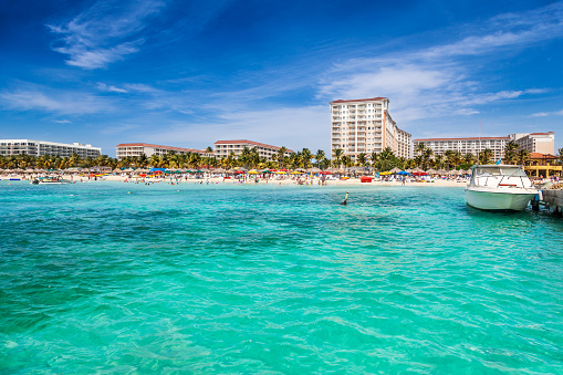 Palm Beach is a popular spot for enjoying Aruba's sun and water sports