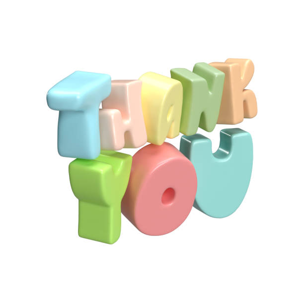 istock Thank you multicolor lettering 3d text icon hand drawn, thanksgiving day Cute Illustration isolated on white background with clipping path 1492667357
