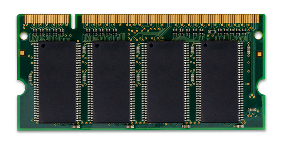 DDR ram computer memory module isolated on white background