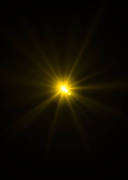 Lens flare light on black background. Lens flare glow light effect on black background. Easy to add overlay or screen filter over photos