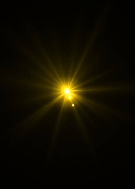 istock Lens flare light on black background. Lens flare glow light effect on black background. Easy to add overlay or screen filter over photos 1492668935