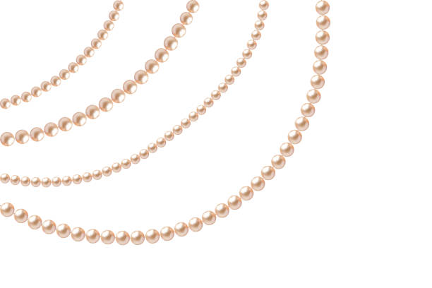 istock Beautiful pearl necklace. Jewel. Bead decoration. Vector illustration. White background. Border. 1492671151