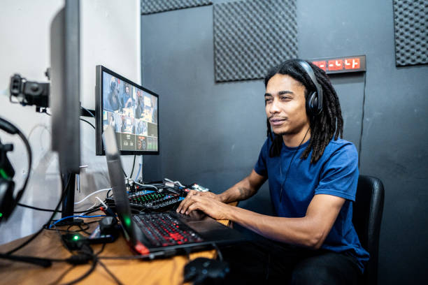 istock Young producer / editor at the backstage of a show 1492676084
