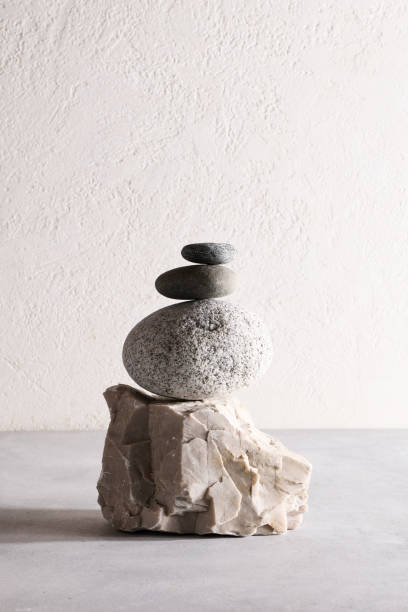 istock Stack of grey stones. background for product presentation. photo for interior. organic design. calm and relax concept. copy space 1492682477