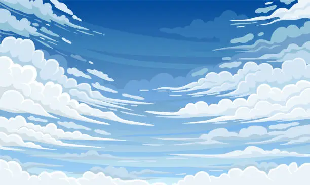 Vector illustration of Sky clouds background