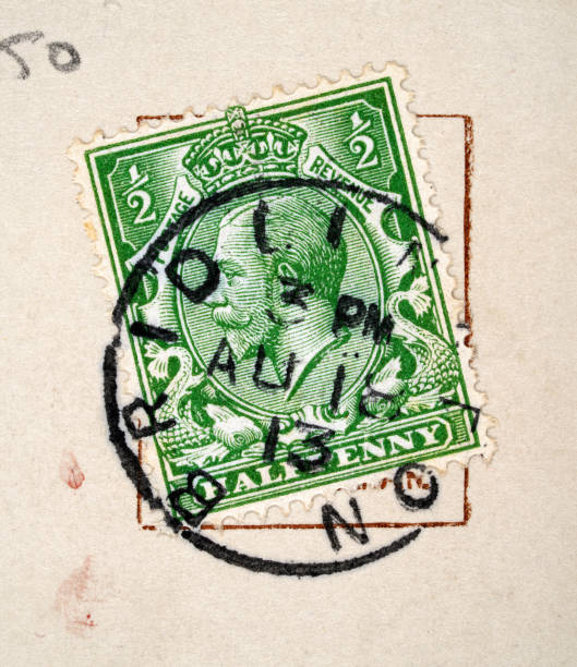 Vintage franked  King George V 1/2 penny stamp 1913