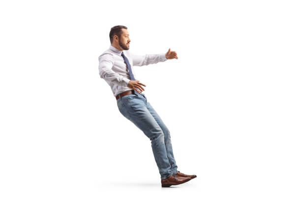 istock Full length profile shot of a man falling 1492688037