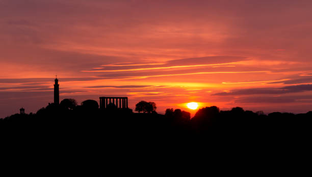 Dugald Stewart Monument, created in honour of the Scottish writer and philosopher Dugald Stewart (1753–1828). The stone monument, located on Calton Hill overlooking the city of Edinburgh, was designed by Scottish architect William Henry Playfair (1790–1857) and unveiled in 1831; Edinburgh, Scotland