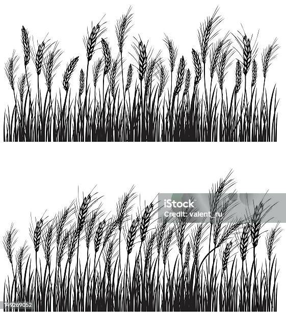 Two Black And White Photographs Of A Field Of Wheat Stock Illustration - Download Image Now