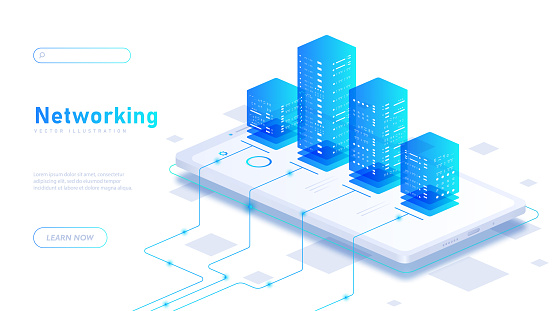 Data Networking Graphics Networking And Data Processing Stock Illustration - Download Image Now ...