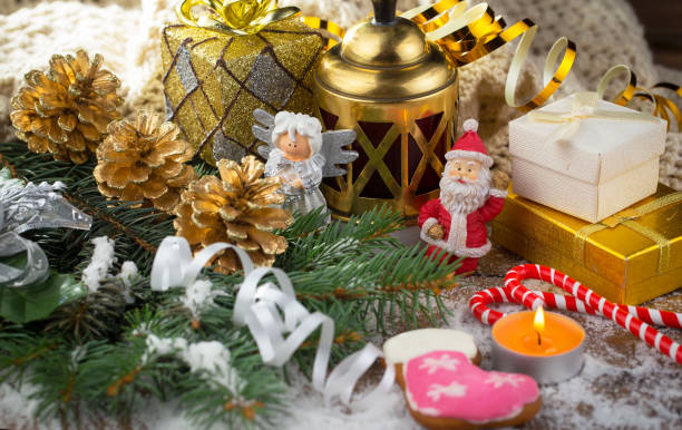 istock Christmas cards on old background. 1492691568